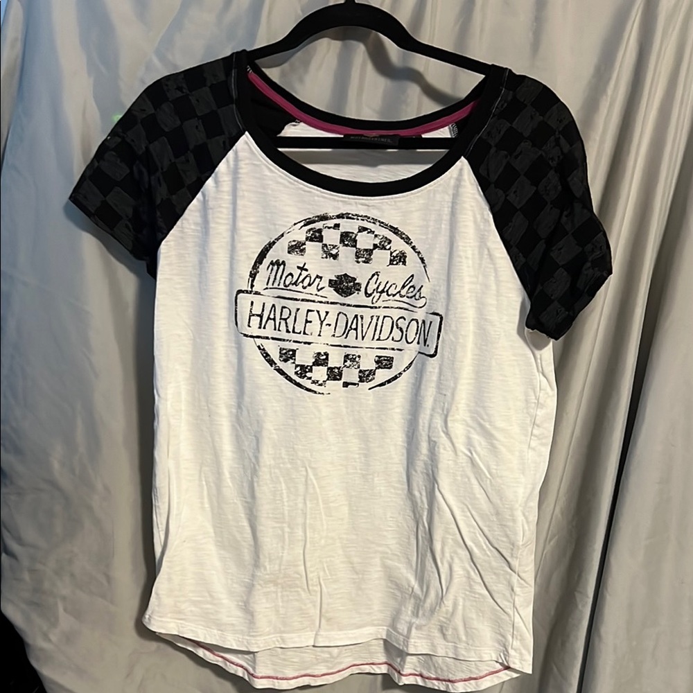 Harley-Davidson Black and White Raglan Tee